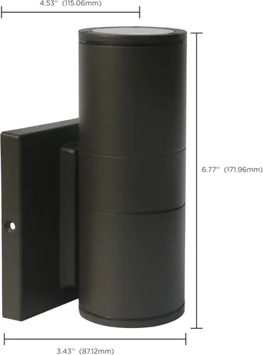 Vista 3 de NUVO 62/1139 LED módulo LED pequeño arriba o abajo aplique de bronce acabado, 1 luz 10W 120/277V