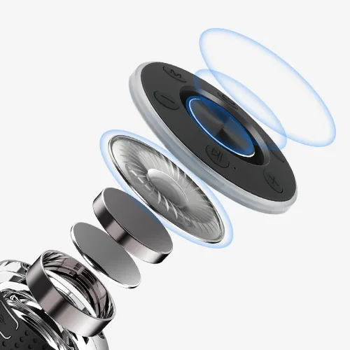 Vista 2 de Altavoz de ducha Bluetooth, altavoz portátil Bluetooth 5.3 con ventosa, altavoces inalámbricos impermeables IP7, luces RGB, micrófono integrado