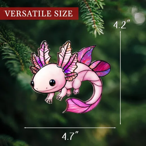 Vista 2 de Axolotl - Adorno de Navidad, adornos de playa para árbol, regalo de tortuga marina para mujeres, regalos de playa para mujeres, ideas de relleno