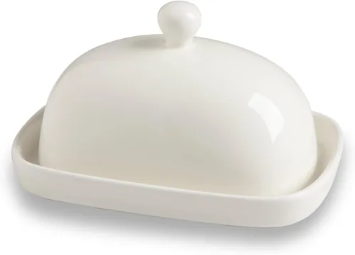 Vista 16 de Sweejar Mantequillera de cerámica con tapa para encimera, recipiente para mantequilla de porcelana con mango de perilla, recipiente para mantequilla