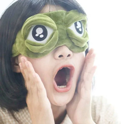 Vista 5 de 2 máscaras para dormir para niñas, mujeres, hombres y niños, divertidas, lindas, contorneadas, opacas, ranas, gatos, perros, animales, 3D