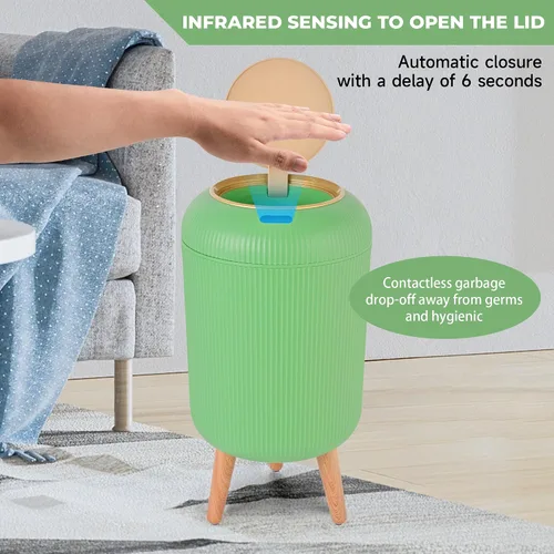 Vista 25 de Pukomc Papelera con sensor inteligente, conveniente e higiénico, fácil de usar, sensor de tecnología, impermeable, papelera de plástico para cocina