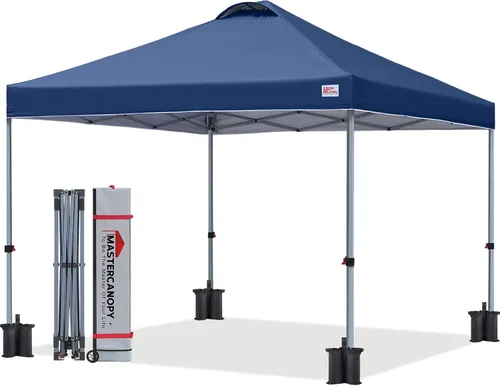 Vista 9 de MASTERCANOPY - Toldo plegable que incluye funda de transporte con ruedas, 4 bolsas de arena de contrapeso y 4 estacas