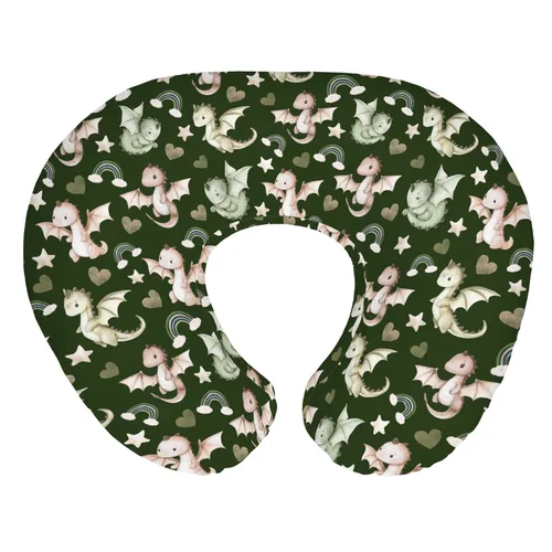 Vista 12 de Fairytale Dragons Boho Floral Baby Nursing Pillow Covers for Boy Girl Magical Dragon Moon Moth Flowers Nursery Pillowcase for Breastfeeding Pillows
