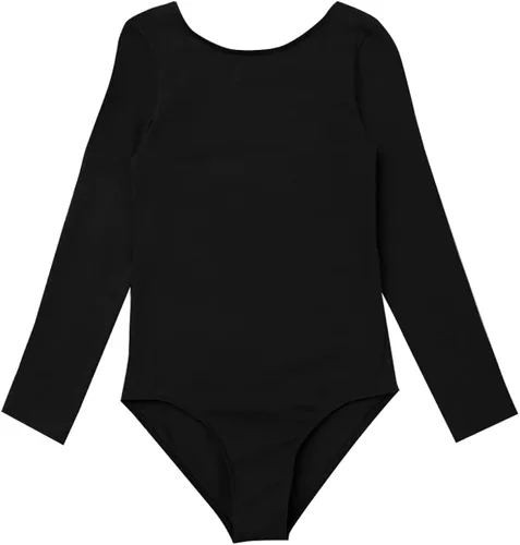 Vista 5 de FEESHOW Vestido de tutú básico de manga larga para niños y niñas con falda de malla brillante