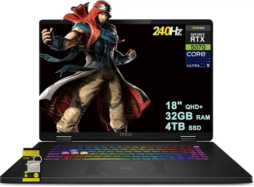 Vista 10 de MSI Crosshair 18 HX AI Gaming Laptop 18" QHD+ 240Hz (100% DCI-P3) Intel 24-core Ultra 9 275HX (>i9-14900HX) 32GB DDR5 1TB SSD GeForce RTX 5070
