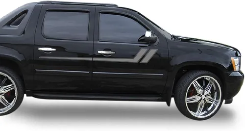 Vista 3 de Bubbles Designs Adhesivo de vinilo con rayas de hash para puerta superior, compatible con Chevrolet Avalanche 2007-2013 (negro)
