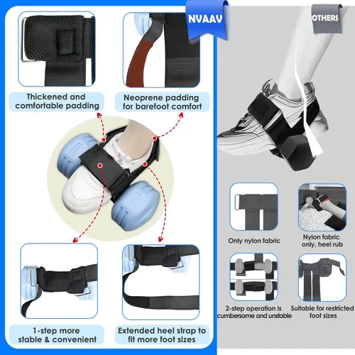 Vista 5 de Accesorio para el pie con mancuernas, correa ajustable para pesas de tobillo para entrenamientos de piernas, fortalece los flexores de cadera