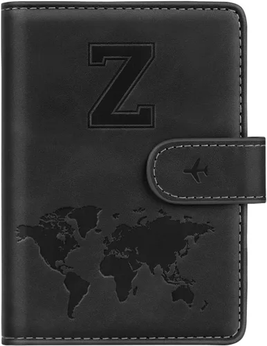 Vista 28 de Funda para Pasaporte Personalizada con Letra de la A a la Z, Billetera de Viaje con Bloqueo RFID, Funda para Pasaporte, Estuche para Pasaporte