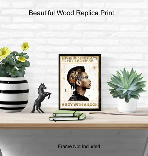 Vista 4 de Arte de pared educativo afroamericano – Decoración de pared inspiradora de hombres negros para niños, estudiantes, adolescentes – citas positivas