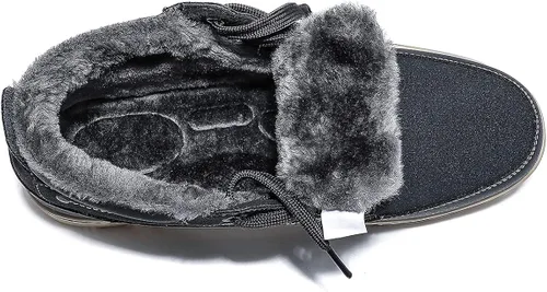 Vista 2 de CanLeg Botas de invierno para hombre, para nieve, clima frío, tobillo para exteriores, forro de piel, zapatos casuales