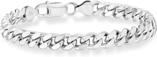 Vista 8 de Miabella Pulsera de cadena de eslabones cubanos de plata esterlina 925
