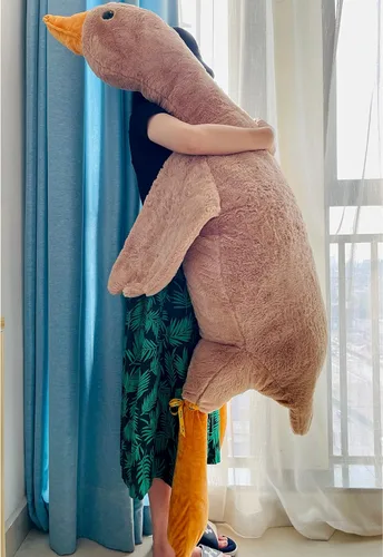 Vista 13 de Tanha Peluche de ganso, suave felpa de ganso, lindo ganso de peluche, animal de peluche de pato, 20 pulgadas, marrón