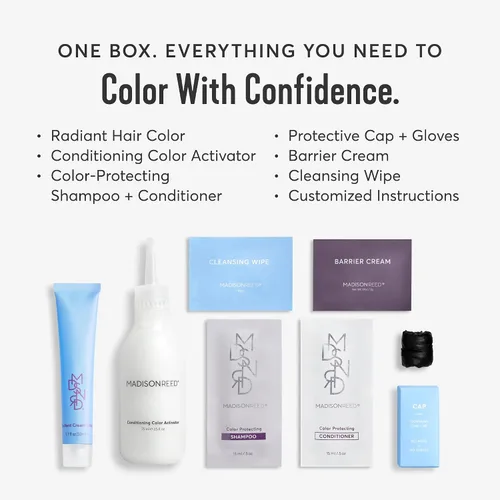 Vista 3 de Madison Reed - Kit de tinte radiante para el cabello, tinte permanente para el cabello, 100 % cobertura de canas, sin amoníaco, castaño Módena