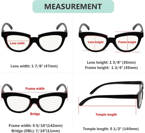 Vista 3 de Eyekepper Paquete de 4 lentes de lectura progresivos multienfoque para mujer, media luna, multifocales +1.0