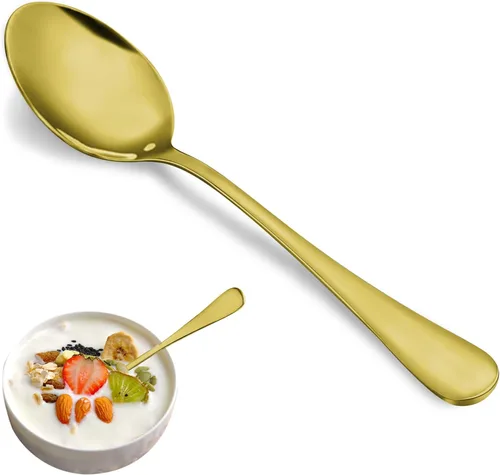 Vista 10 de Juego de 24 cucharaditas, juego de cucharas de té de acero inoxidable de grado alimenticio, cucharas pequeñas duraderas, cuchara de postre de metal