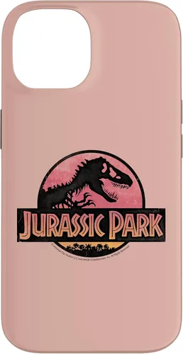 Vista 4 de Funda con logotipo degradado rosa para iPhone 16 Jurassic Park