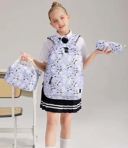 Vista 2 de Ecodudo - Morral ligero para niños y niñas, lindas mochilas escolares con lonchera