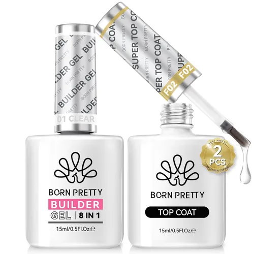 Vista 33 de Born Pretty Juego de Base y Capa Superior de 2 Piezas, Capa Superior de Alto Brillo, Gel Base para Uñas de Larga Duración con Acabado Brillante