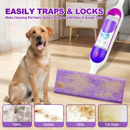 Vista 5 de Orighty Almohadillas de microfibra para mopa Swiffer PowerMop, paquete de 10, reutilizables Morado