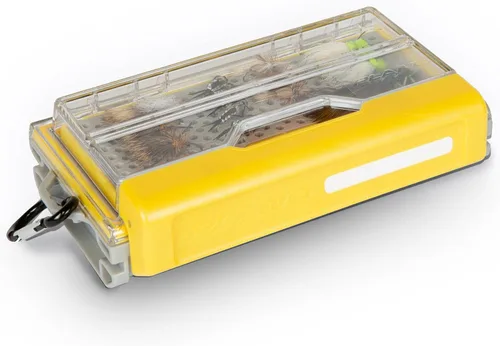 Vista 18 de Caja de Utilidad Premium Plano EDGE Flex Crankbait 3700, Gris y Amarillo con Tapa Transparente, Caja de Almacenamiento Impermeable para Pequeños