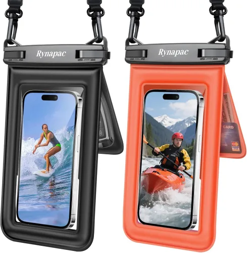 Vista 8 de [Hasta 8.5 pulgadas] Bolsa impermeable para teléfono flotante, doble bolsa impermeable con cordón para iPhone 16 15 Pro Max, Galaxy S25 S24 Ultra