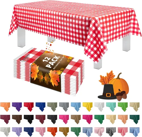 Vista 58 de Mantel de plástico de alta calidad - 54 in. x 108 pulgadas. Grandipity - Mantel rectangular (6 y 12 unidades), Agua (Aqua)