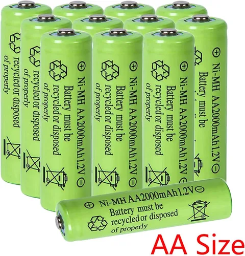 Vista 7 de 12 pilas AA 2000mAh recargables de alta capacidad precargadas 1.2V batería solar Ni-MH 2A de larga duración