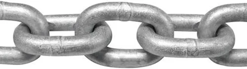 Vista 2 de DBM Amazon 1/4" x 100 pies grado 30, cadena de bobina de acero galvanizada de la prueba de la inmersión caliente
