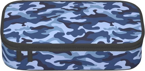 Vista 6 de Estuche de lápices de estilo camuflaje para niños y adultos, caja de lápices azul para niños, hombres, niñas y mujeres, bolsa de almacenamiento