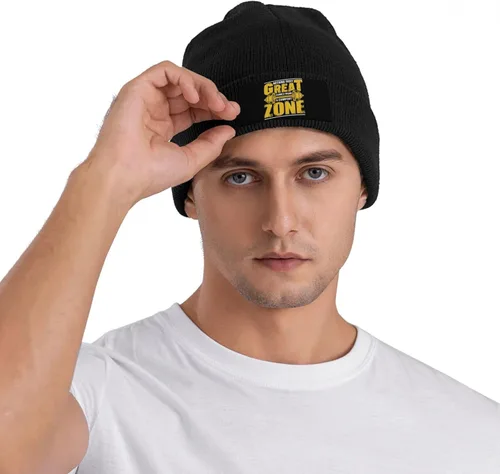 Vista 6 de FUNIAN Knit Beanie Warm and Cozy Winter Hat for Men and Women, Nothing Truly Great Comes from A Comfort Zone Fashionable Accessories with Stylish