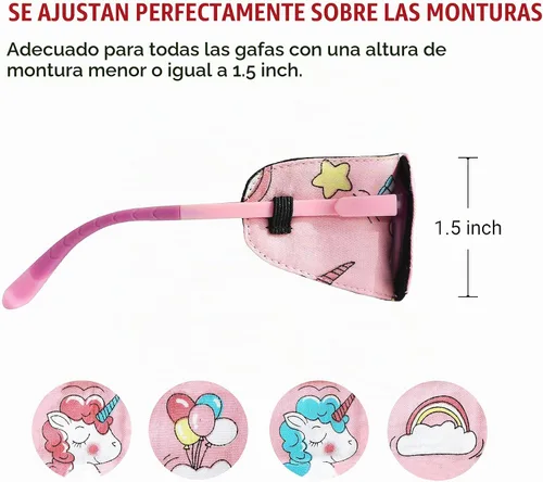 Vista 3 de Astropic Parche de algodón y seda para gafas para niños (ojo derecho, globo)