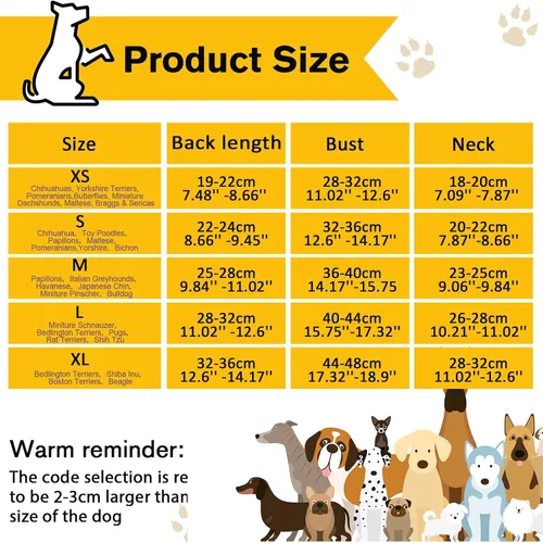 Vista 2 de SATINIOR 6 piezas de ropa para perros estampados para perros, camisetas para cachorros, ropa de algodón para mascotas, camisa para perros pequeños