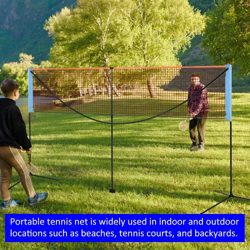Vista 2 de M METERXITY Red de bádminton portátil – Red de pickleball deportiva para tenis, fútbol, voleibol, deportiva, ajustable con bolsa de almacenamiento