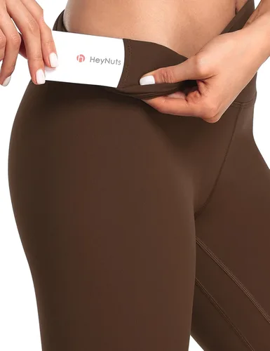 Vista 4 de HeyNuts Leggings capri esenciales de cintura alta para yoga, control de abdomen, pantalones recortados de entrenamiento de 21 pulgadas