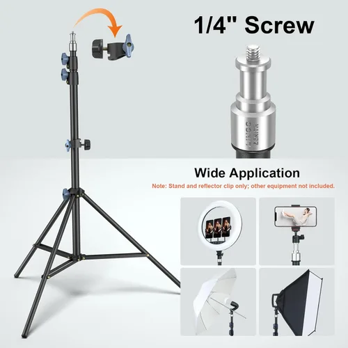 Vista 8 de LINCO Lincostore - Soporte de luz para fotografía de estudio de 90 pulgadas/7.5 pies, soporte para panel reflector con soporte reflector
