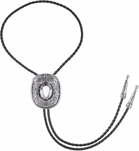 Vista 131 de Jeilwiy Corbata de bolo para hombre, corbata de vaquero occidental, collar de corbata de bolo dorado, corbata de cuero, corbata de Halloween