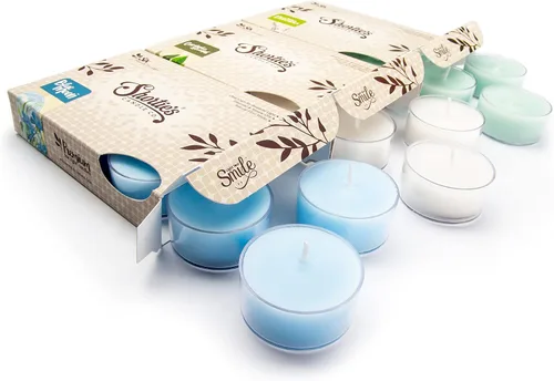 Vista 9 de Paquete de 3 velas de té de manzana, 18 velas perfumadas (cosecha, caramelo, tarde) - Colección de panadería y frutas