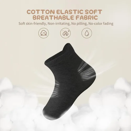 Vista 3 de Calcetines antideslizantes con agarre para tobillos, paquete de 12 unidades para niños pequeños, niños y niñas, lindos calcetines de algodón
