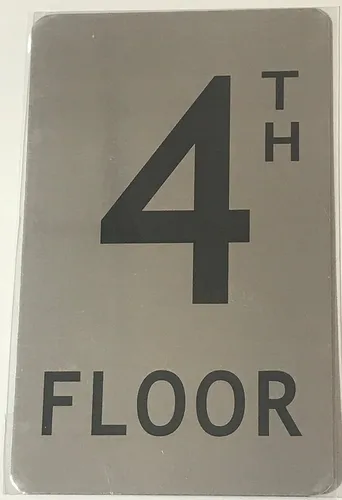 Vista 5 de Signo de piso 4Th (cepillo de aluminio 5X8)-La línea Mont Argent.