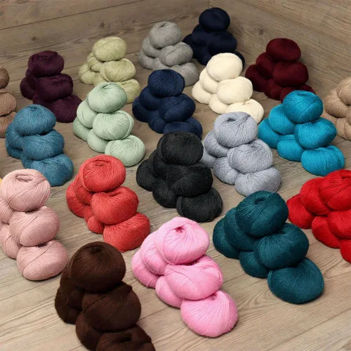 Vista 6 de Juego de 6 madejas de 100% lana de alpaca bebé (10.58 oz) de peso DK, fabricadas en Perú, celestial suave y perfecto para tejer y hacer ganchillo