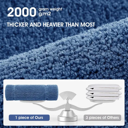 Vista 5 de IM HOME Tapetes de baño, felpa ultra suave, de microfibra esponjosa, absorbente, parte trasera antideslizante, lavable a máquina, tapetes para suelo