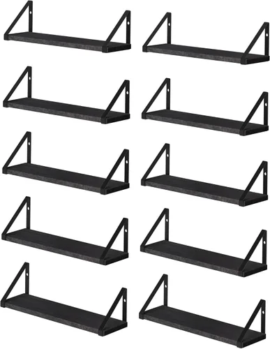 Vista 23 de Wallniture Ponza - Estante flotante de pared de 17 x 4.5 pulgadas, estantes pequeños de madera para almacenamiento en la pared, estante montado