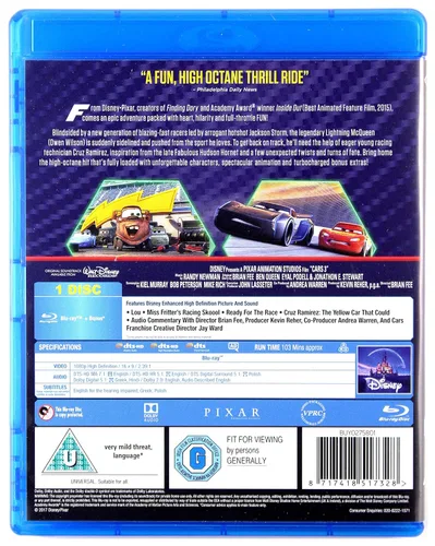 Vista 2 de Cars 3 Blu-ray 2017 Region Free