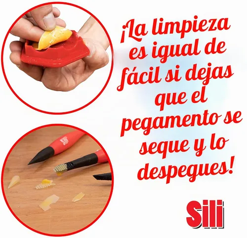 Vista 7 de Sili Kit de cepillos de pegamento con micro cepillos aplicadores de pegamento para madera y cápsula de almacenamiento