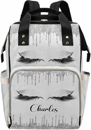 Vista 26 de Newcos Bolsa de pañales personalizada con estampado de corona con nombre personalizado de África negra para mujer, bolsa de pañales de viaje casual