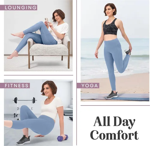 Vista 5 de Rocky Leggings de yoga de cintura alta, para entrenamiento, correr, ropa deportiva con control de abdomen para mujer, pantalones capri y de longitud