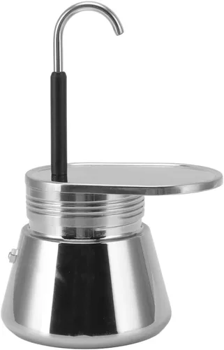 Vista 5 de Olla - Cafetera de café expreso, cafetera italiana, cafetera de acero inoxidable con gran capacidad de 16.9 fl oz, fácil de operar y compacta