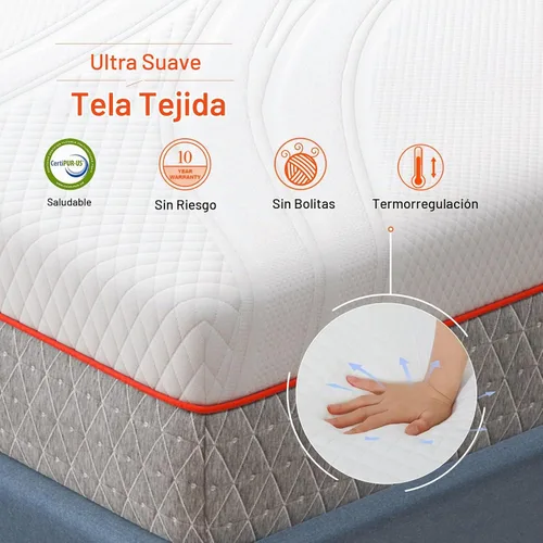 Vista 4 de Sweetnight Colchón tamaño Queen, colchón de espuma viscoelástica de 10 pulgadas, colchón de cama abatible de doble cara en una caja, espuma