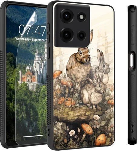 Vista 18 de Funda para Motorola Moto Edge 2022, cubierta trasera de vidrio templado con protector de pantalla, protección a prueba de golpes para Motorola Moto